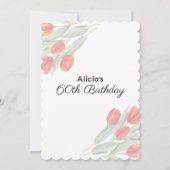 Elegante Flora Lente Rode Tulp 60ste Verjaardag Kaart (Achterkant)