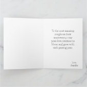 Elegante Flora Modern Art Jubileum Kaart (Binnen)