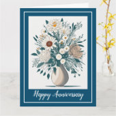 Elegante Flora Modern Art Jubileum Kaart (Gele Bloem)