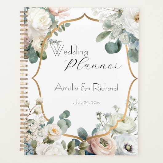 Elegante Flora Persoonlijke Trouwplanner Planner (Voorkant)