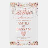 Elegante FloraI Wildflower Islamitische koppels Tr Acryl Bord (Voorkant)