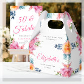 Elegante Floral 50e Verjaardag Favor Box Bedankdoosjes