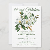 Elegante Floral 50ste verjaardag uitnodiging (Voorkant)