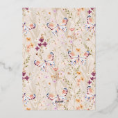 Elegante Floral 60ste verjaardag Folie Uitnodiging (Achterkant)