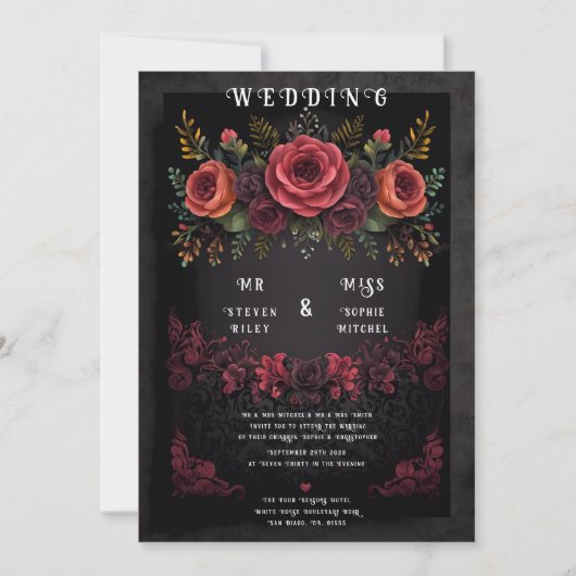Elegante Floral Abstract Design Uitnodiging (Voorkant)