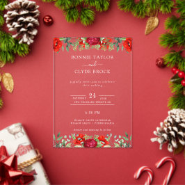Elegante Floral Acryl bruiloft uitnodiging Suite