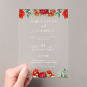 Elegante Floral Acryl bruiloft uitnodiging Suite (Insitu (Draagbaar))