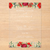 Elegante Floral Acryl bruiloft uitnodiging Suite (Voorkant)