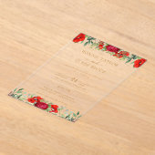 Elegante Floral Acryl bruiloft uitnodiging Suite (Laagn)