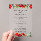 Elegante Floral Acryl bruiloft uitnodiging Suite (Insitu (Draagbaar))