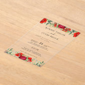 Elegante Floral Acryl bruiloft uitnodiging Suite (Laagn)