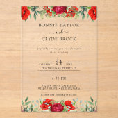 Elegante Floral Acryl bruiloft uitnodiging Suite (Voorkant)