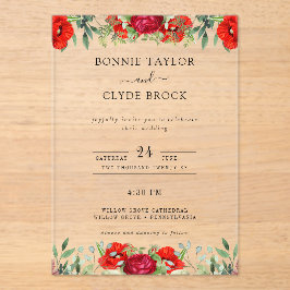 Elegante Floral Acryl bruiloft uitnodiging Suite