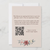 Elegante Floral Adoption Baby/Kinderdouche Kaart (Achterkant)