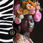 Elegante Floral Afro-Amerikaanse Vrouw Decoupage Tissuepapier