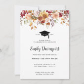 Elegante Floral Afstuderen foto op de achterkant Kaart (Voorkant)