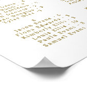 Elegante Floral Alfabetische Huwelijkszitgrafiek Poster (Hoek)