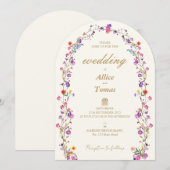 Elegante Floral Arch bruiloft uitnodiging (Voorkant / Achterkant)