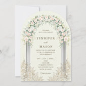 Elegante Floral Arch bruiloft uitnodiging (Voorkant)