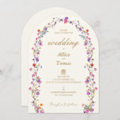 Elegante Floral Arch bruiloft uitnodiging (Voorkant / Achterkant)