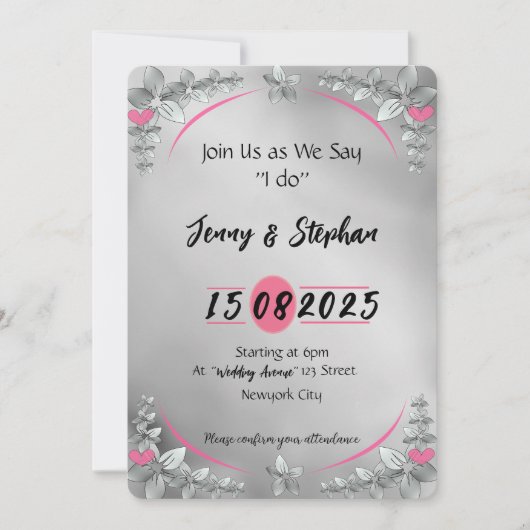 Elegante Floral Arch bruiloft uitnodiging (Voorkant)