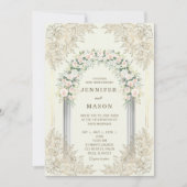 Elegante Floral Arch bruiloft uitnodiging (Voorkant)