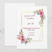 Elegante Floral Arch bruiloft uitnodiging | (Voorkant / Achterkant)