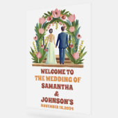 Elegante Floral Arch Bruiloft Welkom Frosted Acryl Bord (Hoek)