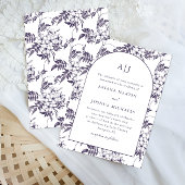 Elegante Floral Arch Monogram Bruiloft Kaart