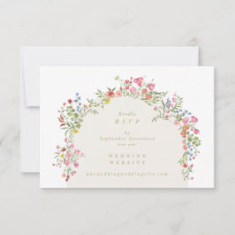 Elegante Floral Arch QR CODE TERUG bruiloft websit RSVP Kaartje
