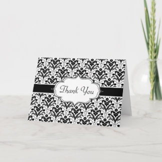 Elegante Floral Art Deco Damask 1930s Patroon Bedankkaart