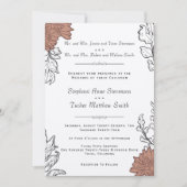 Elegante Floral Art Nouveau formele bruiloft Kaart (Voorkant)