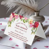 Elegante Floral Baby shower Gevouwen Uitnodiging