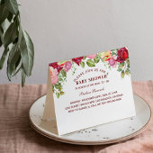 Elegante Floral Baby shower Gevouwen Uitnodiging