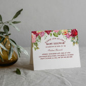 Elegante Floral Baby shower Gevouwen Uitnodiging