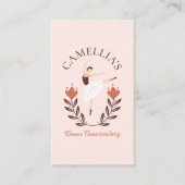 Elegante Floral Ballet Dance Instructor School Pin Visitekaartje (Voorkant)