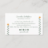 Elegante Floral Ballet Dance Instructor School Pin Visitekaartje (Achterkant)