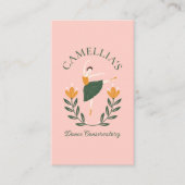 Elegante Floral Ballet Dance Instructor School Pin Visitekaartje (Voorkant)