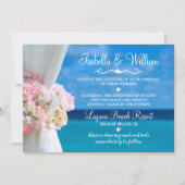 Elegante Floral Beach Zomer bruiloft uitnodiging (Voorkant)