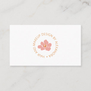 Elegante Floral Beauty Logo Zacht Blauw Roze Vrouw Visitekaartje