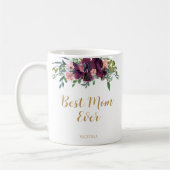 Elegante Floral Beste Mam Ooit Koffiemok (Links)