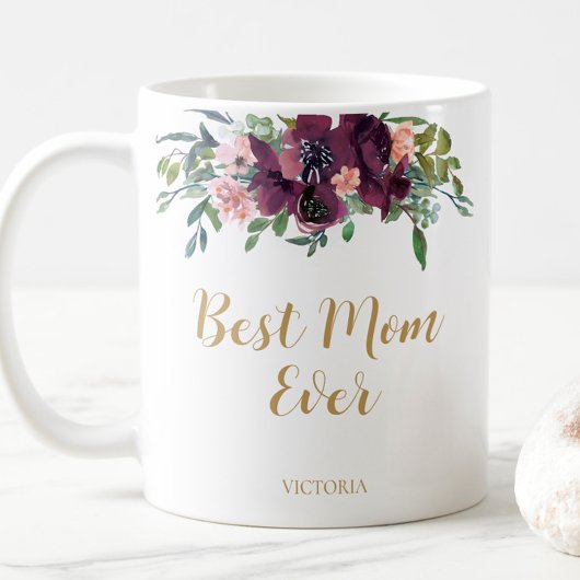 Elegante Floral Beste Mam Ooit Koffiemok