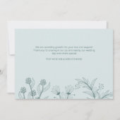 Elegante Floral Blauwgroen bruiloft Bedankkaart (Achterkant)