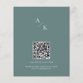 Elegante Floral Blauwgroen bruiloft budget uitnodi Flyer (Achterkant)