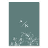 Elegante Floral Blauwgroen bruiloft Kaart (Achterkant)