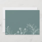 Elegante Floral Blauwgroen bruiloft Save the Date (Achterkant)