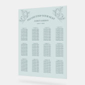 Elegante Floral Blauwgroen Zitting Chart Acryl Bord (Hoek)