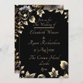 Elegante Floral Bliss bruiloft uitnodiging