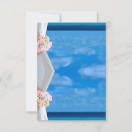 Elegante Floral Blue Ocean Beach trouwplaatskaart