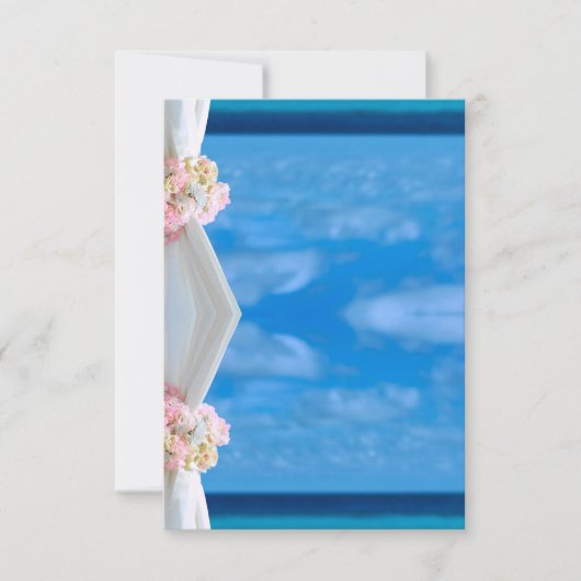 Elegante Floral Blue Ocean Beach trouwplaatskaart (Voorkant)